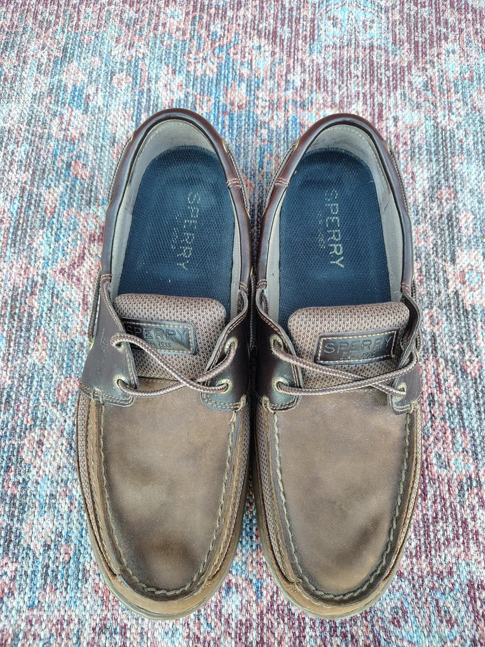 Sperry Men's Brown Two-Tone Leather Topsider Boat Shoes
